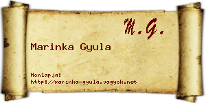 Marinka Gyula névjegykártya
